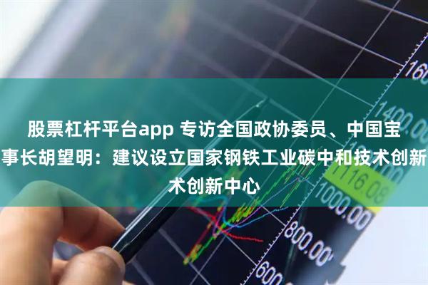 股票杠杆平台app 专访全国政协委员、中国宝武董事长胡望明：建议设立国家钢铁工业碳中和技术创新中心